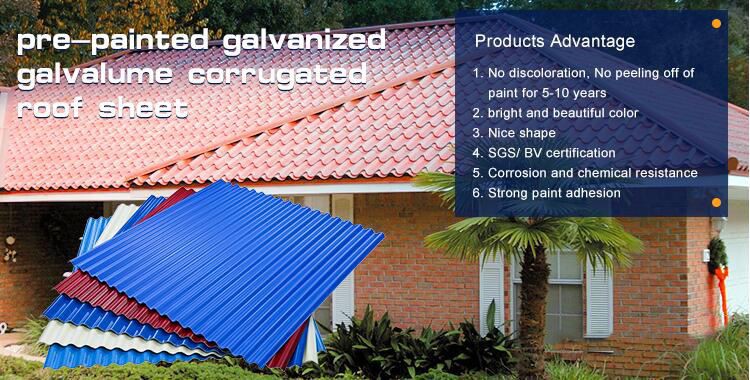 Prepainted Aluzinc Steel Corrugated Roofing Sheet